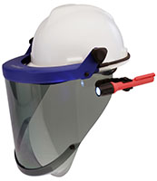 Premium Coated 25 Cal/cm² Ampshield® with Ergonomic Chin Protector and Cap Bracket (Elastomeric Band)