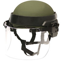 DK7 Riot Face Shield, 6 x 15 1/2 x 0.250", Designed to Fit ACH, MICH, and PASGT Helmets (DK7-X.250AF)