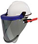 Premium Coated 25 Cal/cm² Ampshield® with Ergonomic Chin Protector and Cap Bracket (Elastomeric Band)